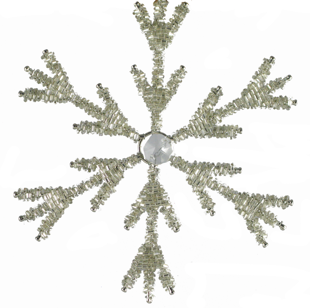 Small Snowflake with Center Crystal Set of 2 - Golden Hill Studio