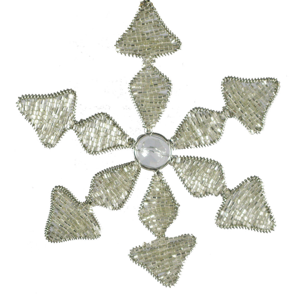 Beaded Snowflake Set of 2 - Golden Hill Studio