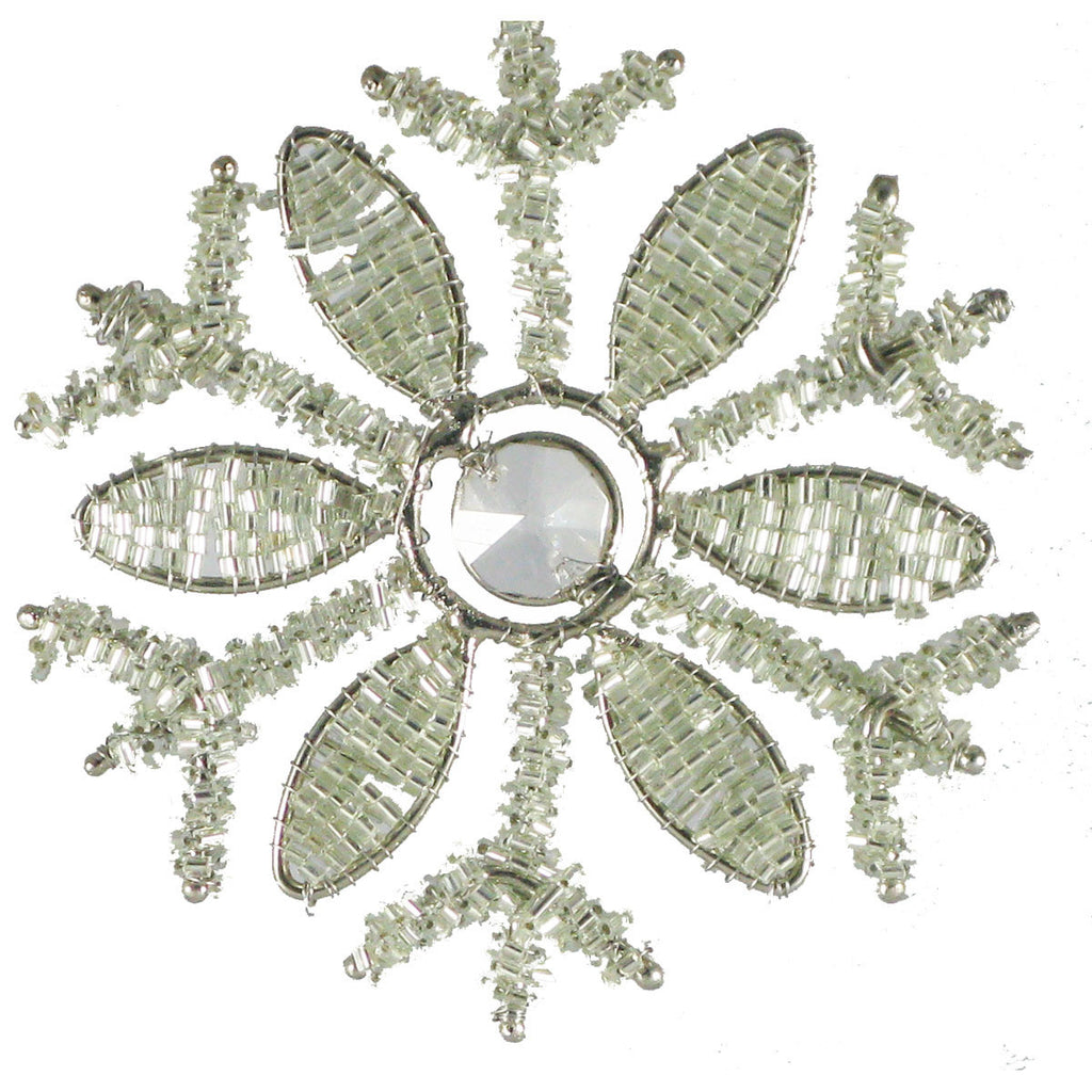 Beaded Snowflake Set of 2 - Golden Hill Studio