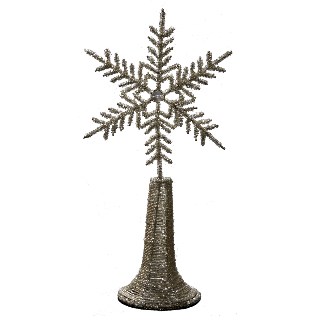 Beaded Snowflake Tree Topper - Golden Hill Studio