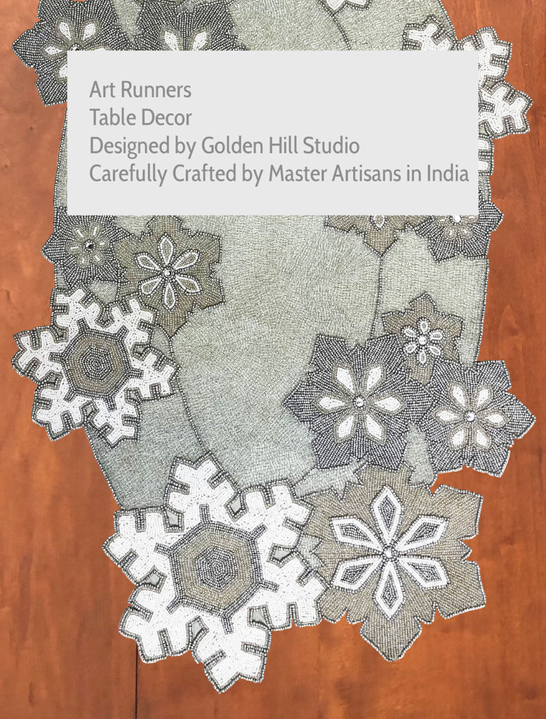 Beaded Snowflake Runner - Golden Hill Studio