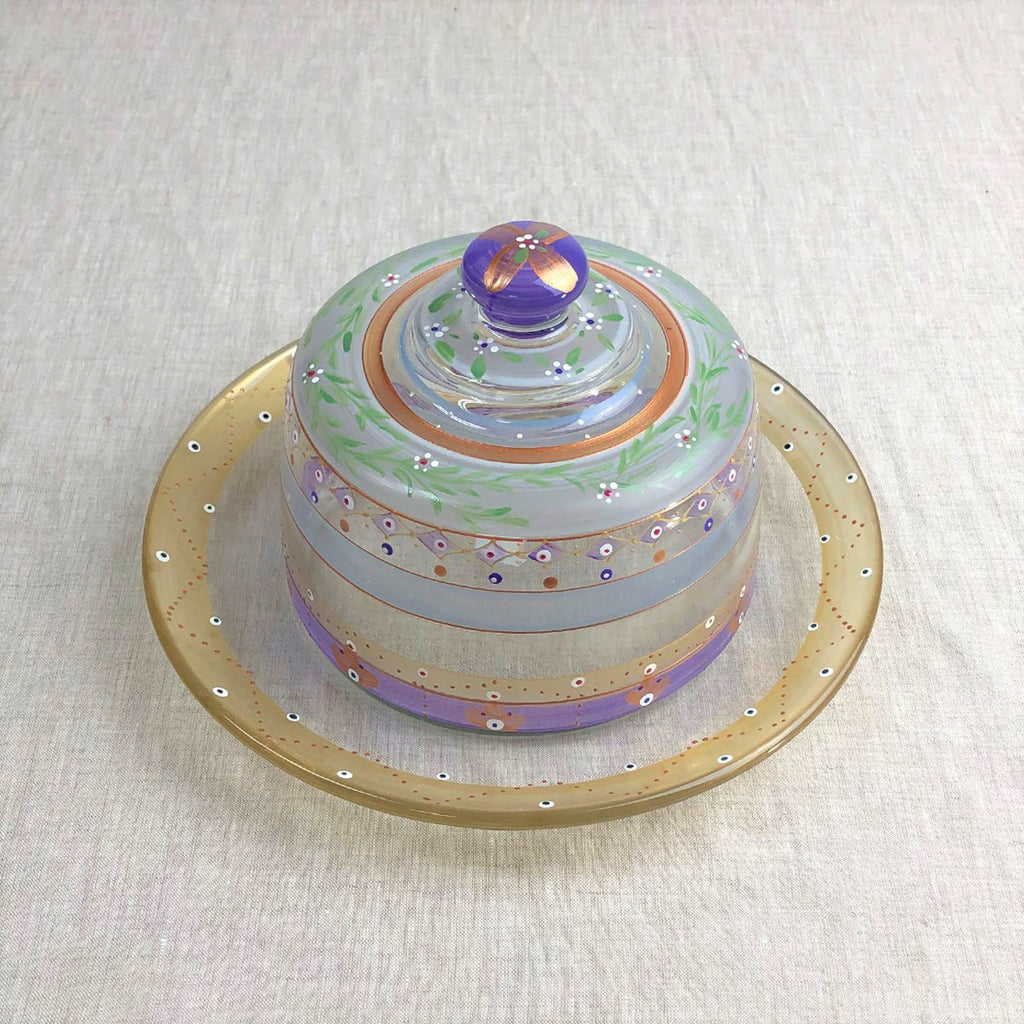 Moroccan Mosaic Lilac Cheese Dome - Golden Hill Studio