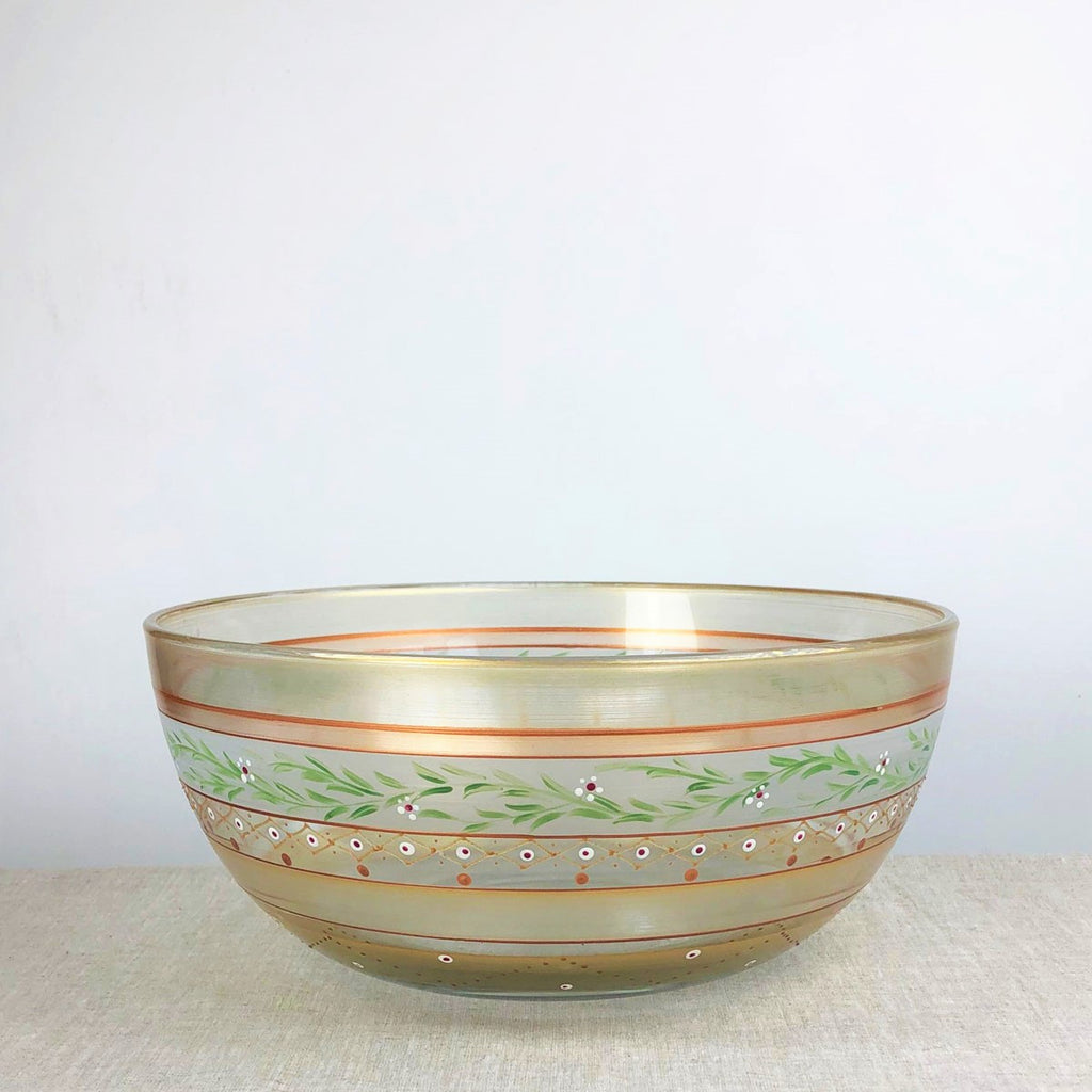 Moroccan Mosaic Gold 11" Bowl - Golden Hill Studio