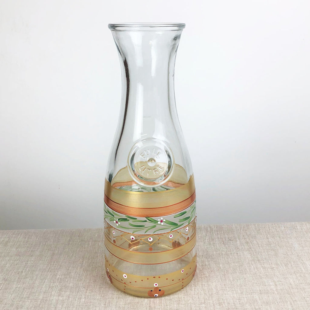 Moroccan Mosaic Gold Carafe - Golden Hill Studio