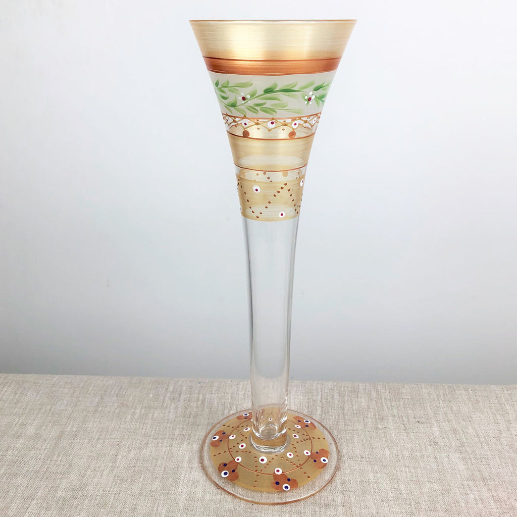 Moroccan Mosaic Gold Hollow Flutes   S/2 - Golden Hill Studio