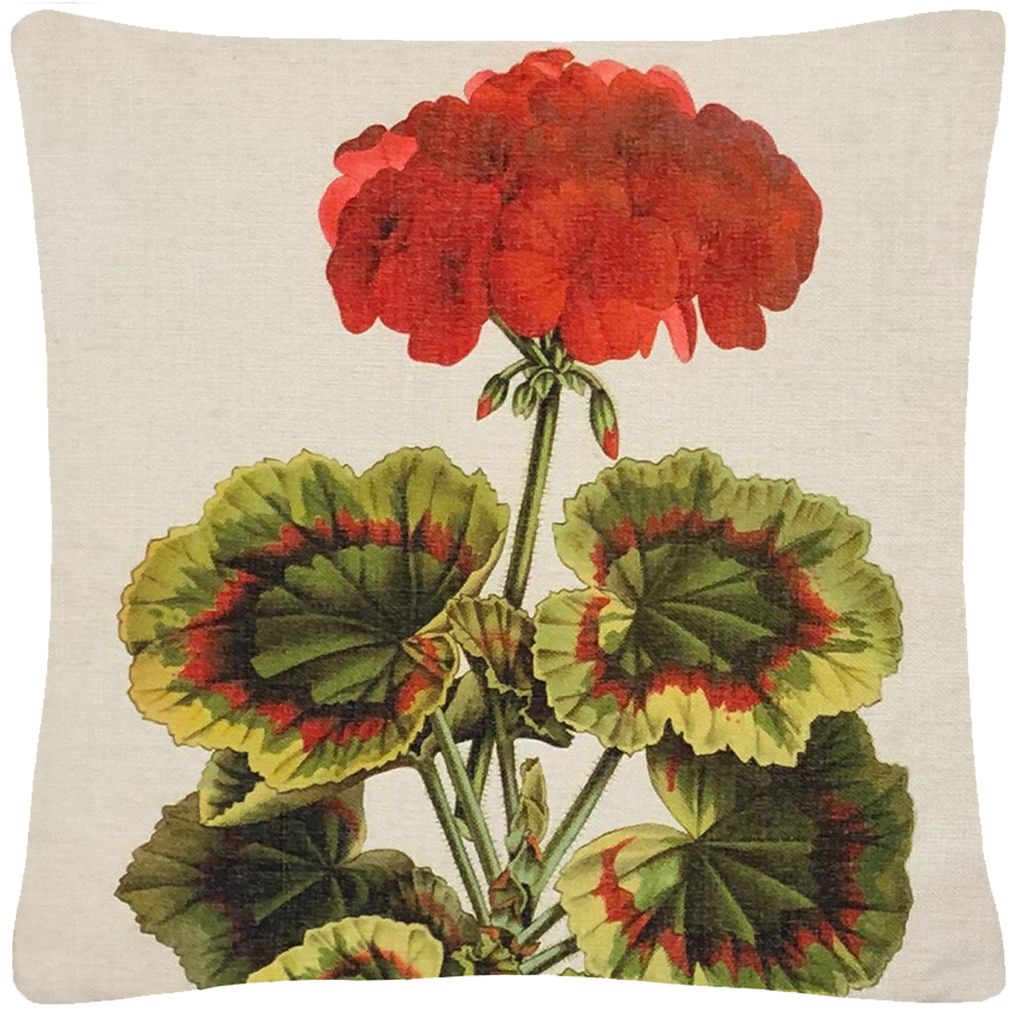 Geranium Pillow  18" x 18" - Golden Hill Studio