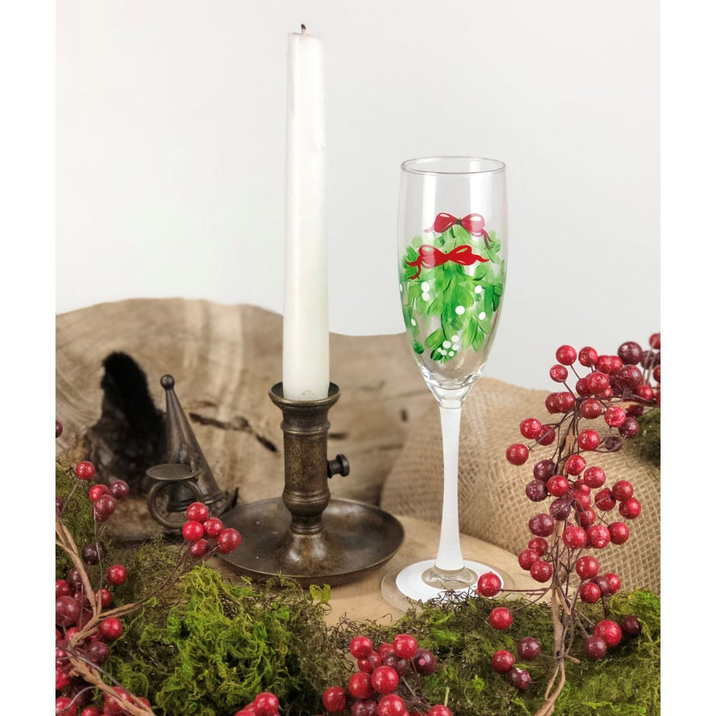 Mistletoe Love Champagne S/2 - Golden Hill Studio