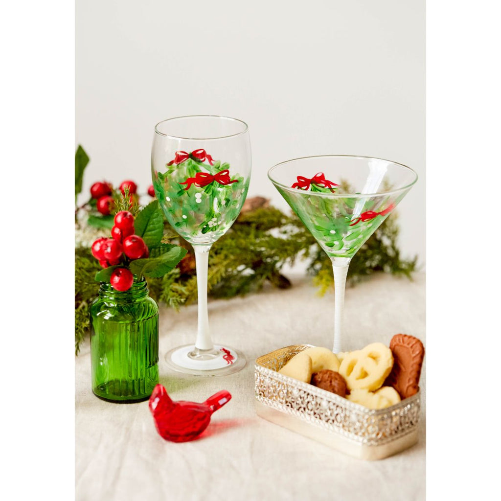Mistletoe Love Martini S/2 - Golden Hill Studio