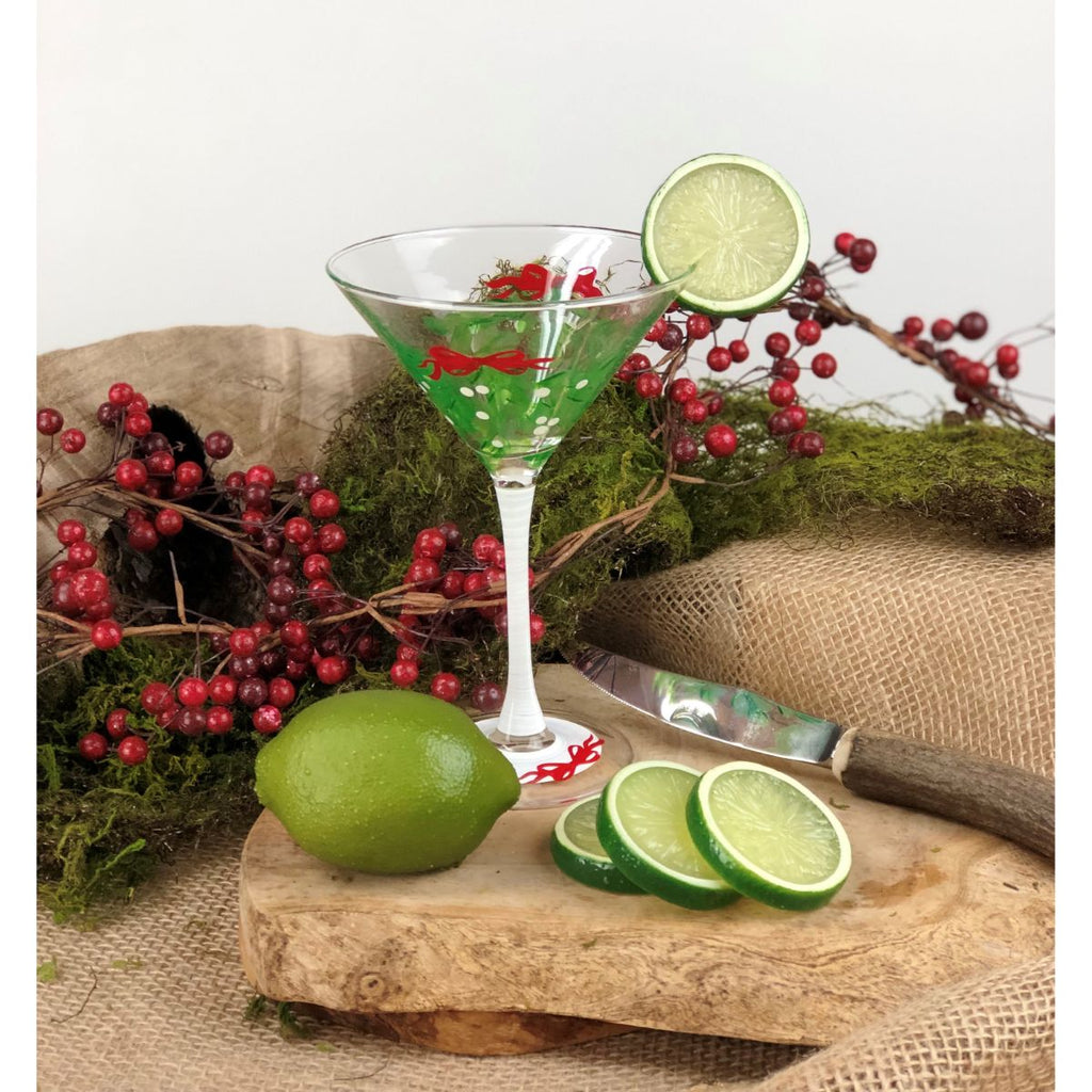 Mistletoe Love Martini S/2 - Golden Hill Studio