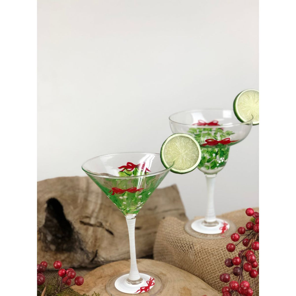 Mistletoe Love Martini S/2 - Golden Hill Studio
