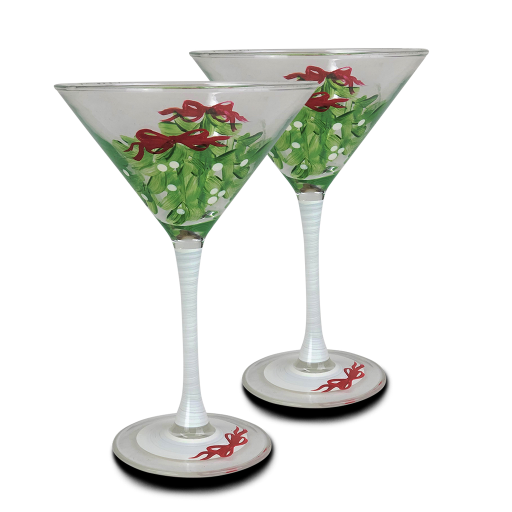 Mistletoe Love Martini S/2 - Golden Hill Studio