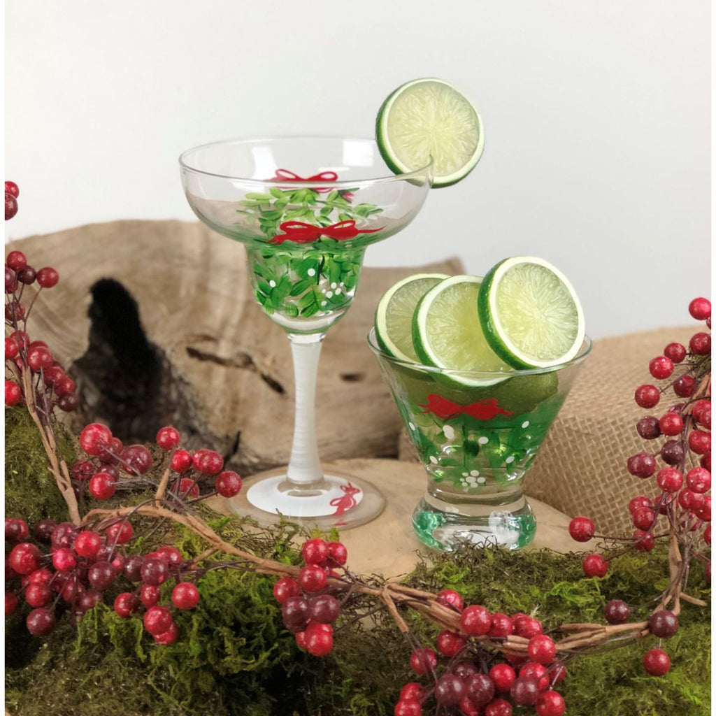 Mistletoe Love Margarita S/2 - Golden Hill Studio
