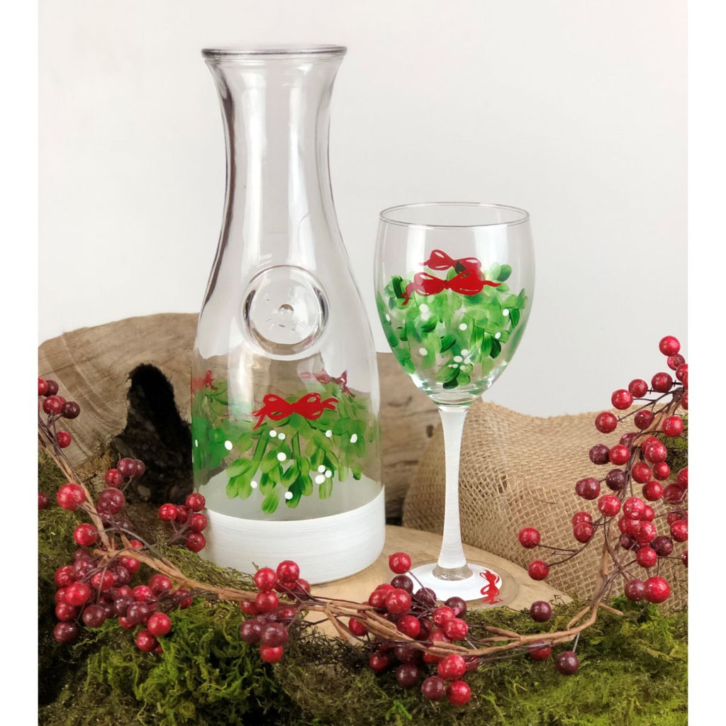 Mistletoe Love Carafe - Golden Hill Studio