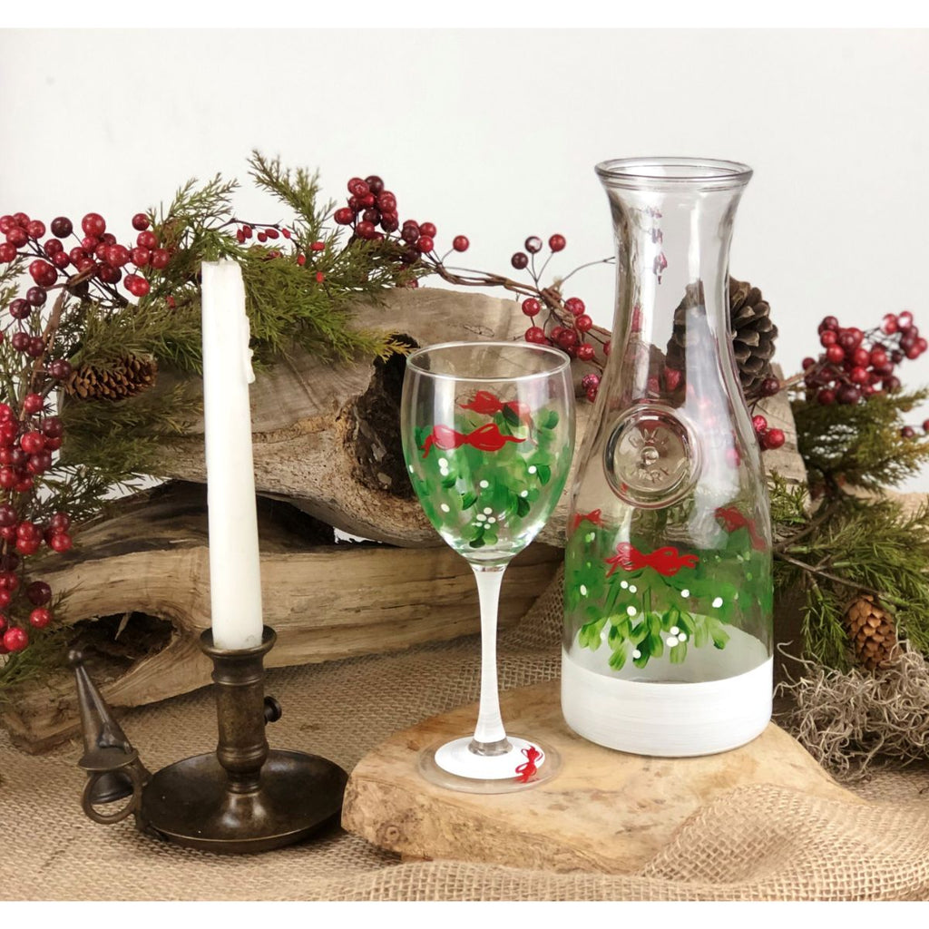 Mistletoe Love Carafe - Golden Hill Studio
