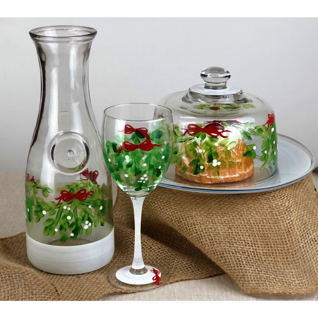 Mistletoe Love Carafe - Golden Hill Studio
