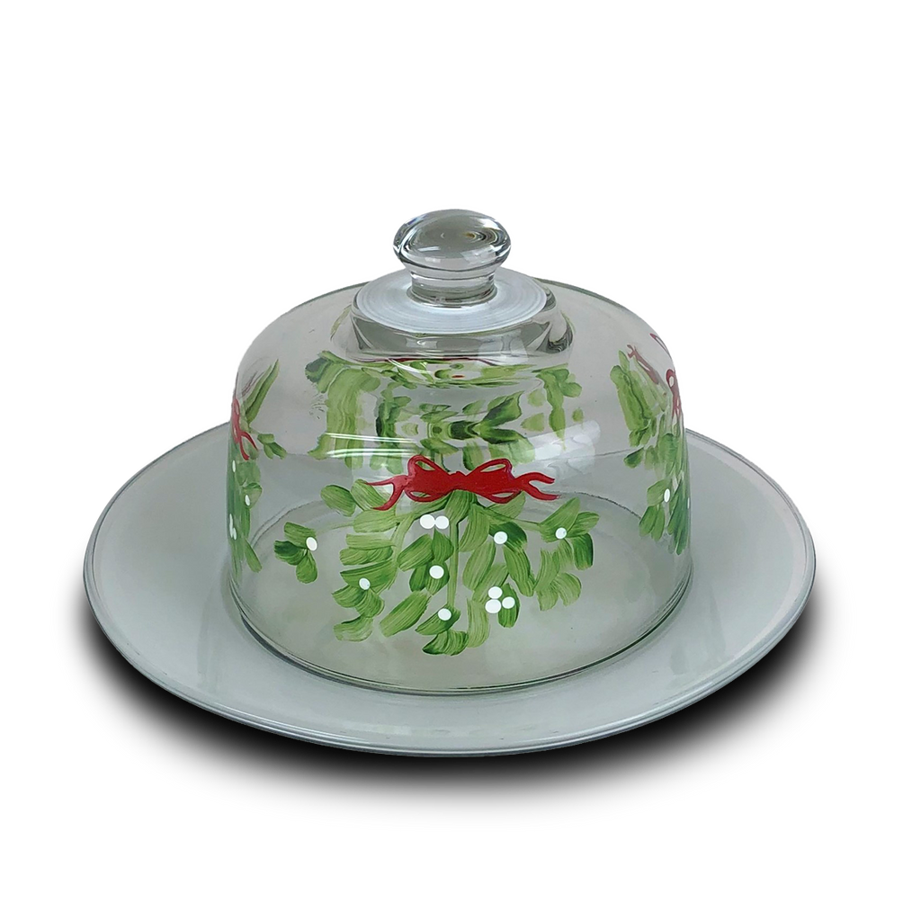 Mistletoe Love Cheese Dome - Golden Hill Studio