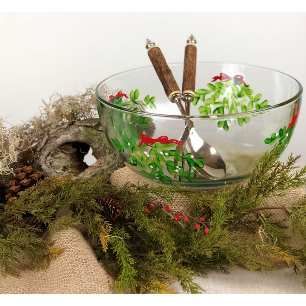 Mistletoe Love 11" Bowl - Golden Hill Studio