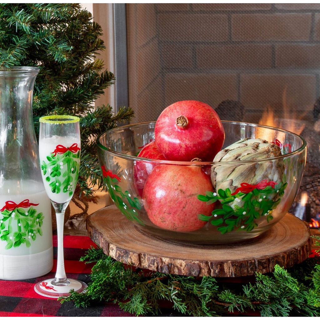 Mistletoe Love 11" Bowl - Golden Hill Studio