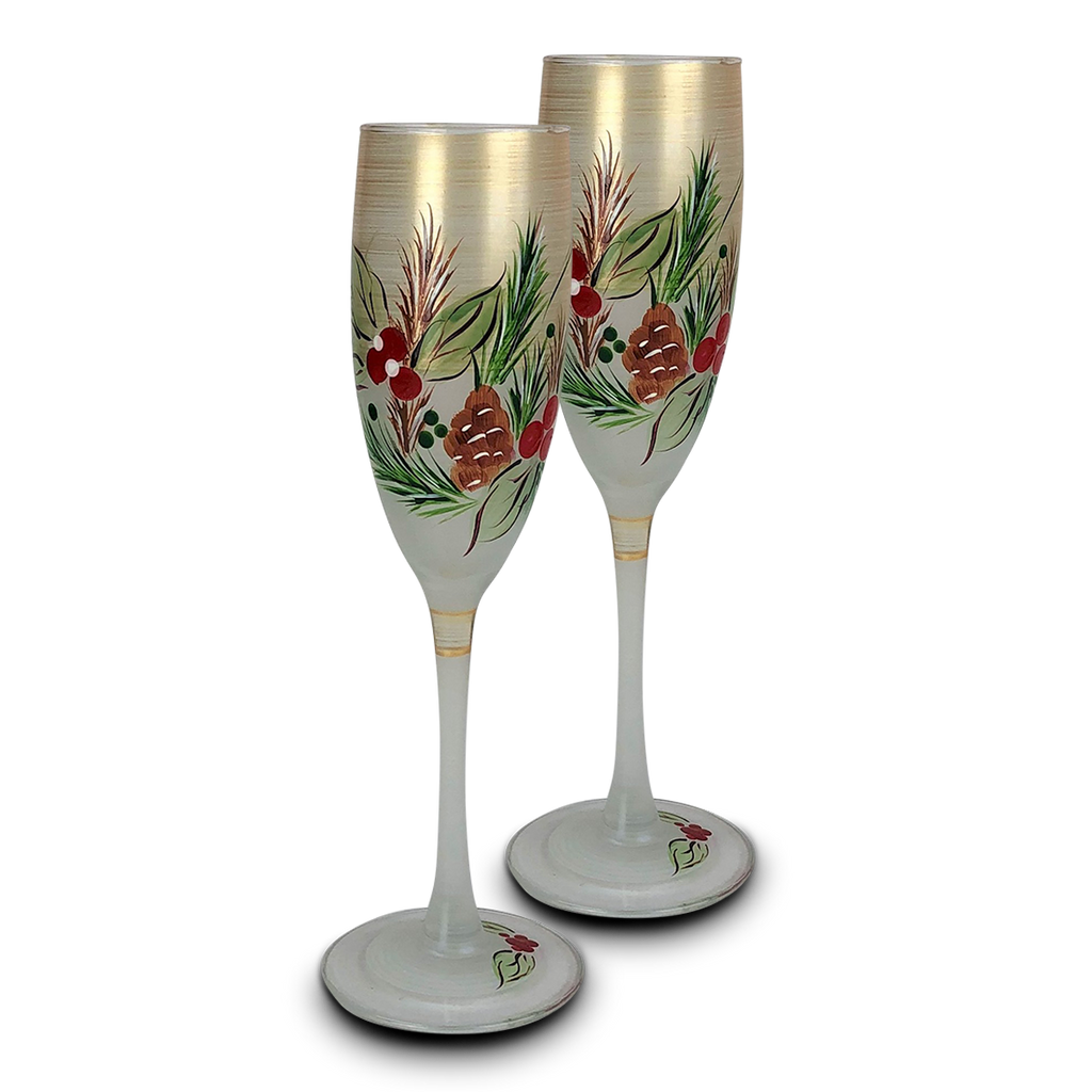 Black Forest Pine Champagne S/2 - Golden Hill Studio
