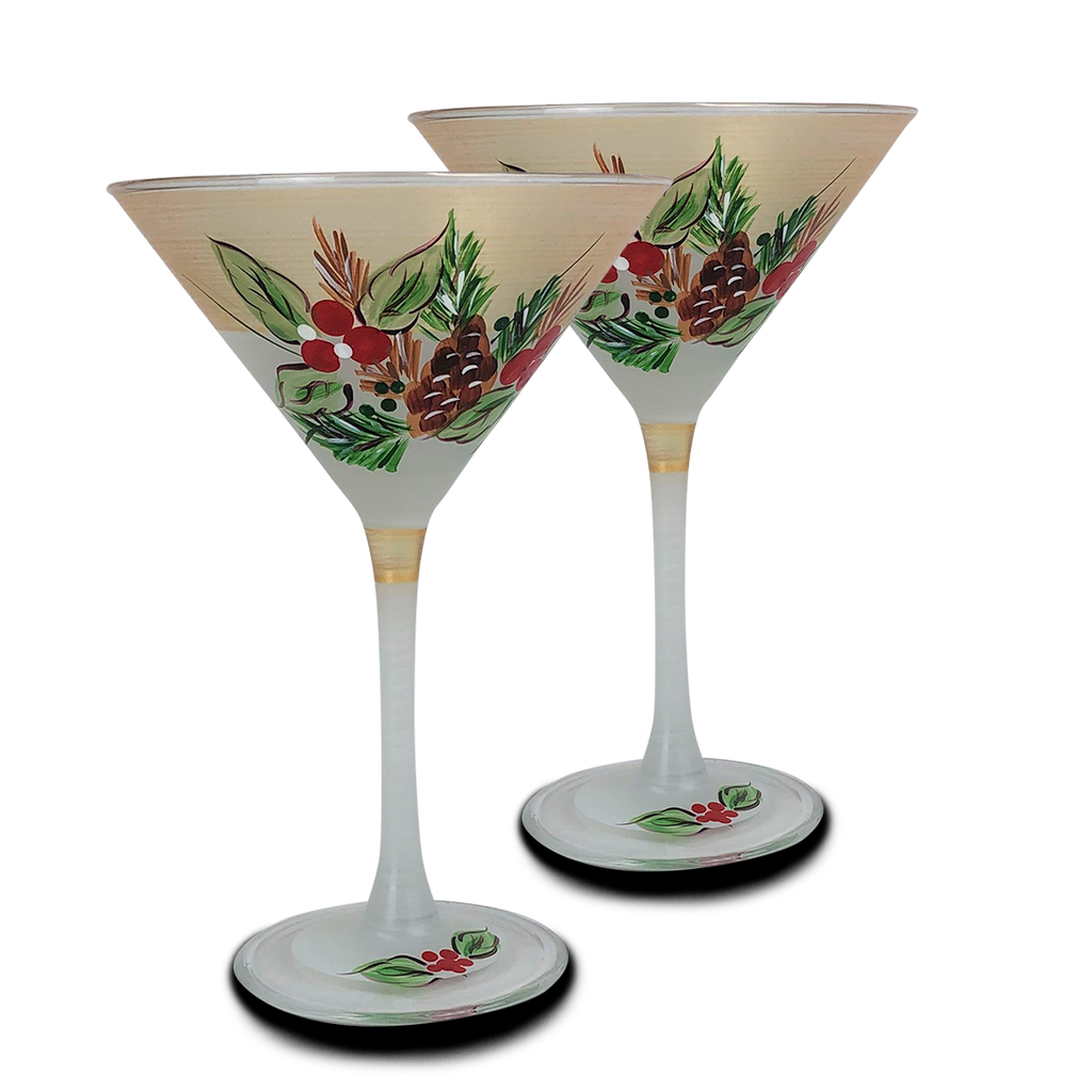 Black Forest Pine Martini S/2 - Golden Hill Studio