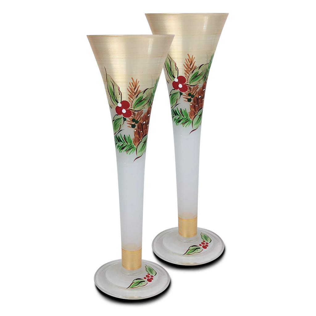 Black Forest Pine Hollow Flutes S/2 - Golden Hill Studio