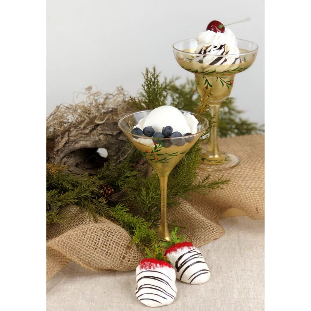Winter Gold Garland Margarita S/2 - Golden Hill Studio