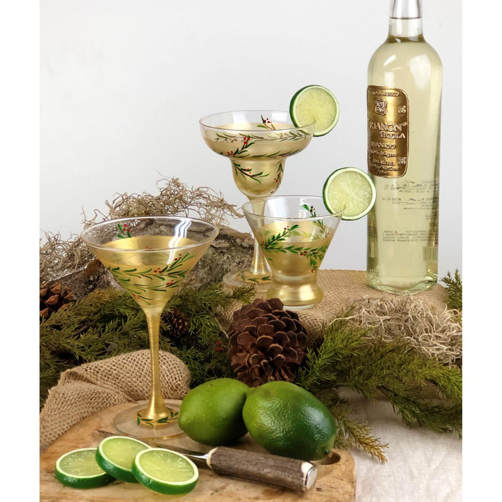 Winter Gold Garland Margarita S/2 - Golden Hill Studio