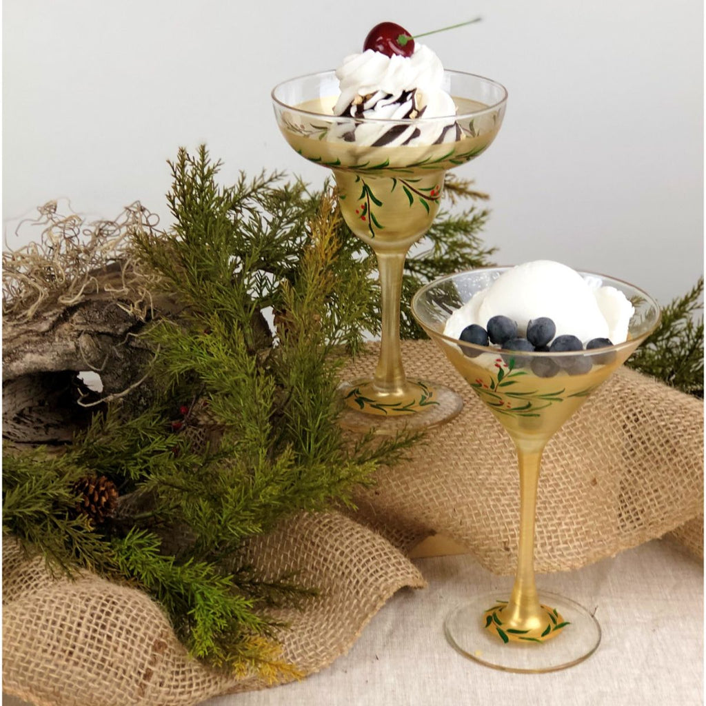 Winter Gold Garland Margarita S/2 - Golden Hill Studio