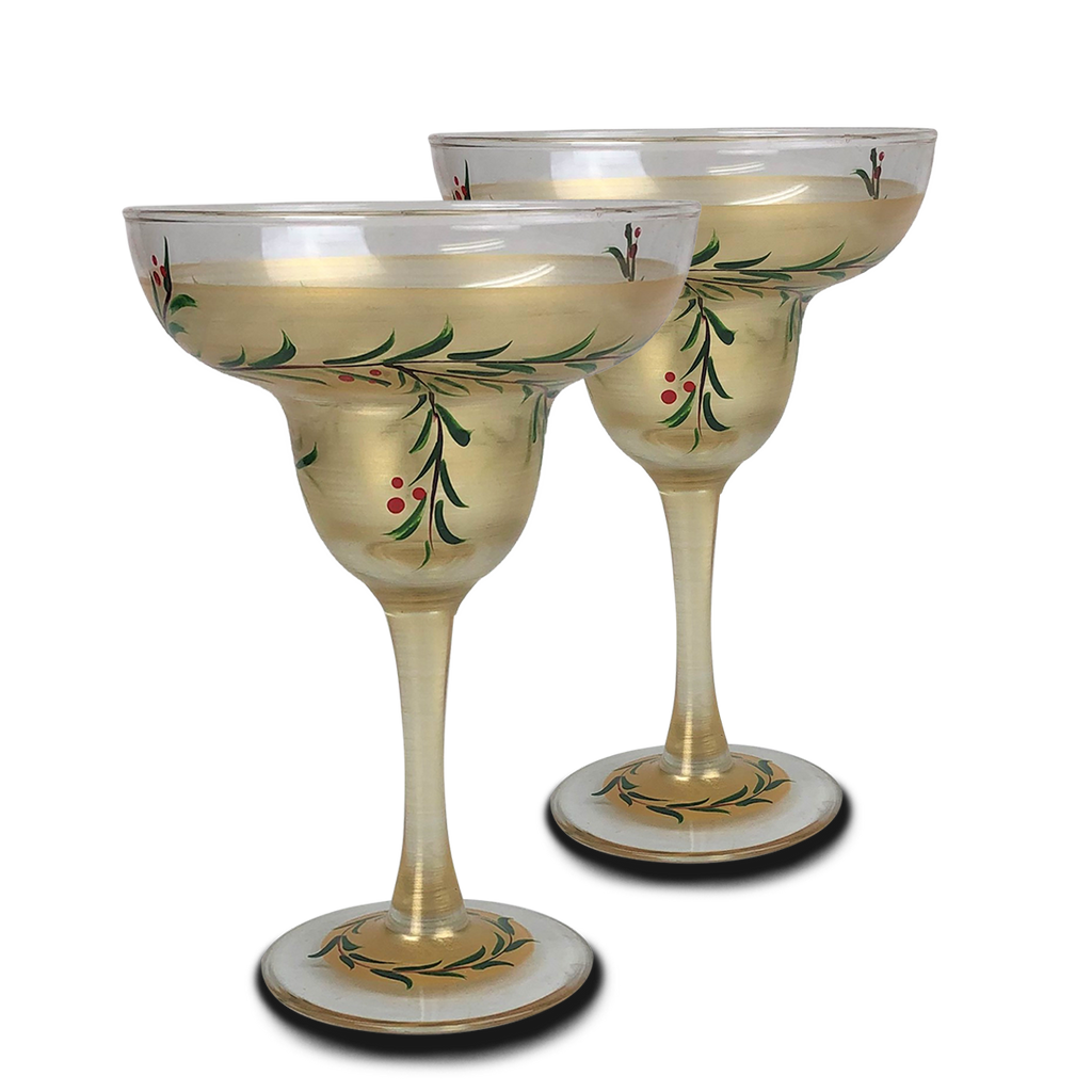 Winter Gold Garland Margarita S/2 - Golden Hill Studio