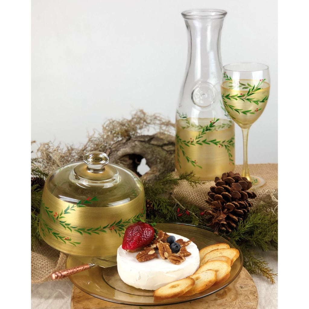 Winter Gold Garland Carafe - Golden Hill Studio