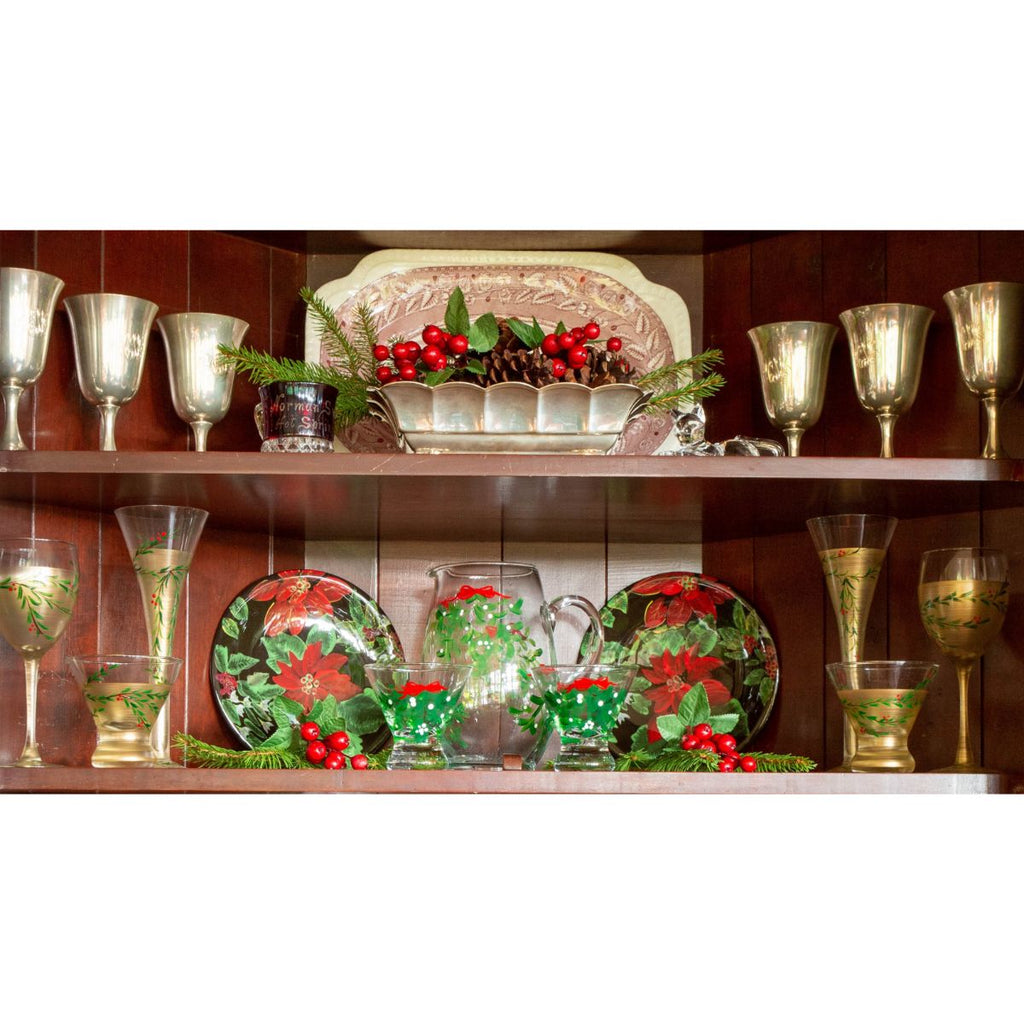 Winter Gold Garland Hollow Flutes S/2 - Golden Hill Studio