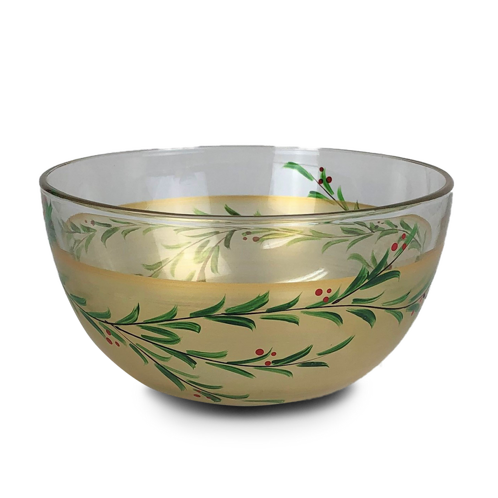 Winter Gold Garland Love 6" Bowl - Golden Hill Studio