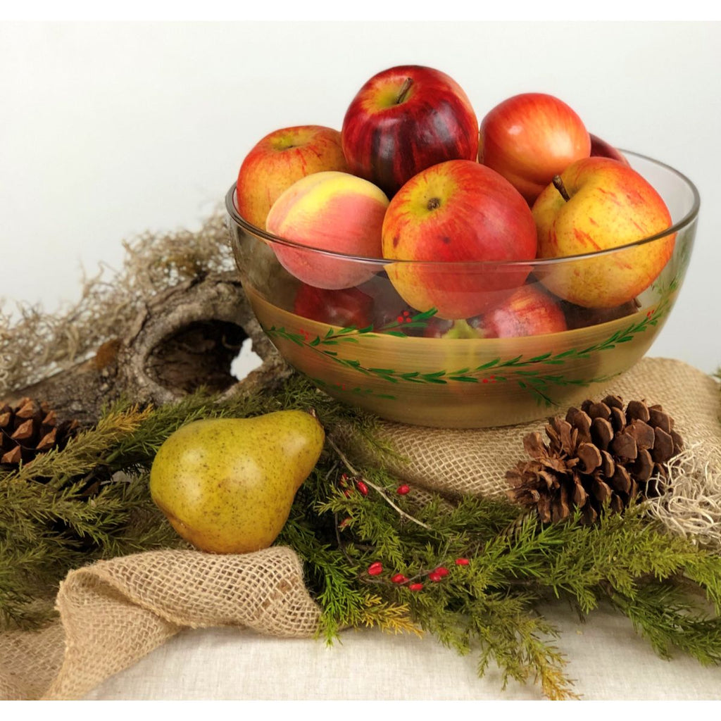 Winter Gold Garland 11" Bowl - Golden Hill Studio