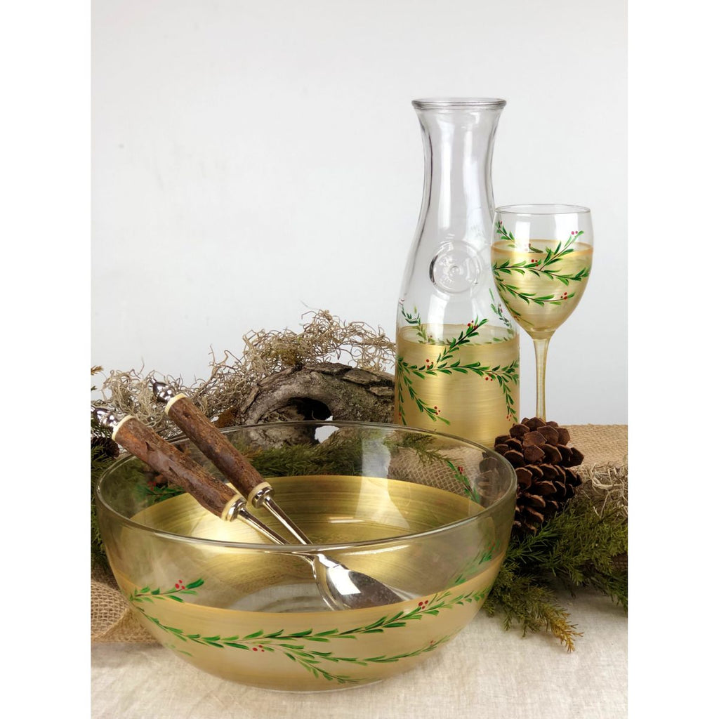 Winter Gold Garland Carafe - Golden Hill Studio