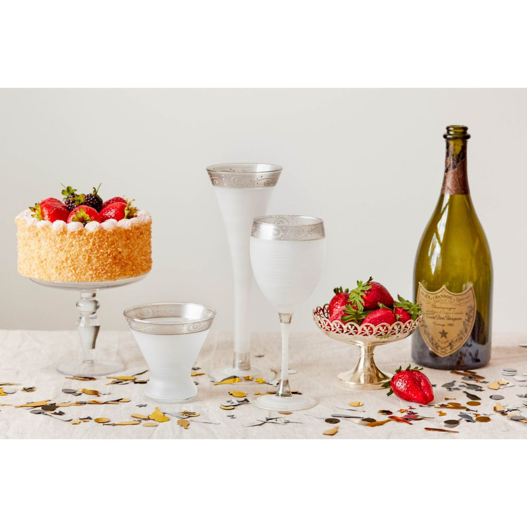 Heirloom Pewter Swirl Wine   S/2 - Golden Hill Studio