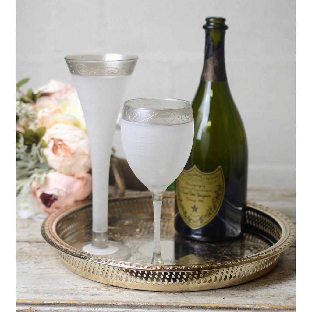 Heirloom Pewter Swirl Wine   S/2 - Golden Hill Studio