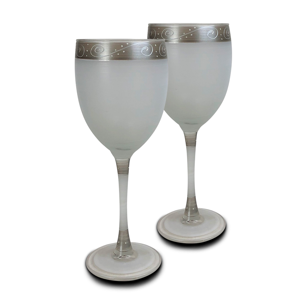 Heirloom Pewter Swirl Wine   S/2 - Golden Hill Studio