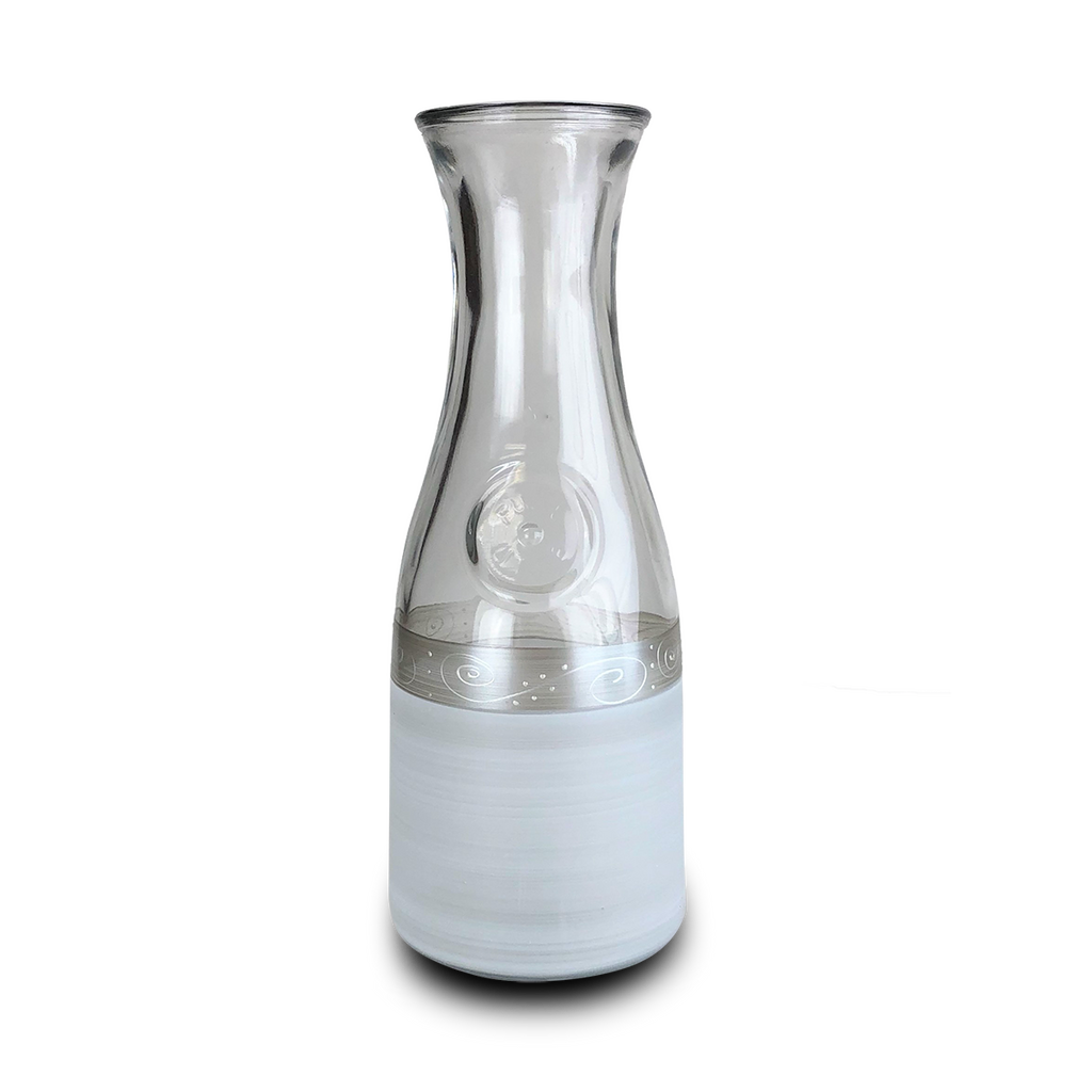 Heirloom White/Pewter Swirl Carafe - Golden Hill Studio