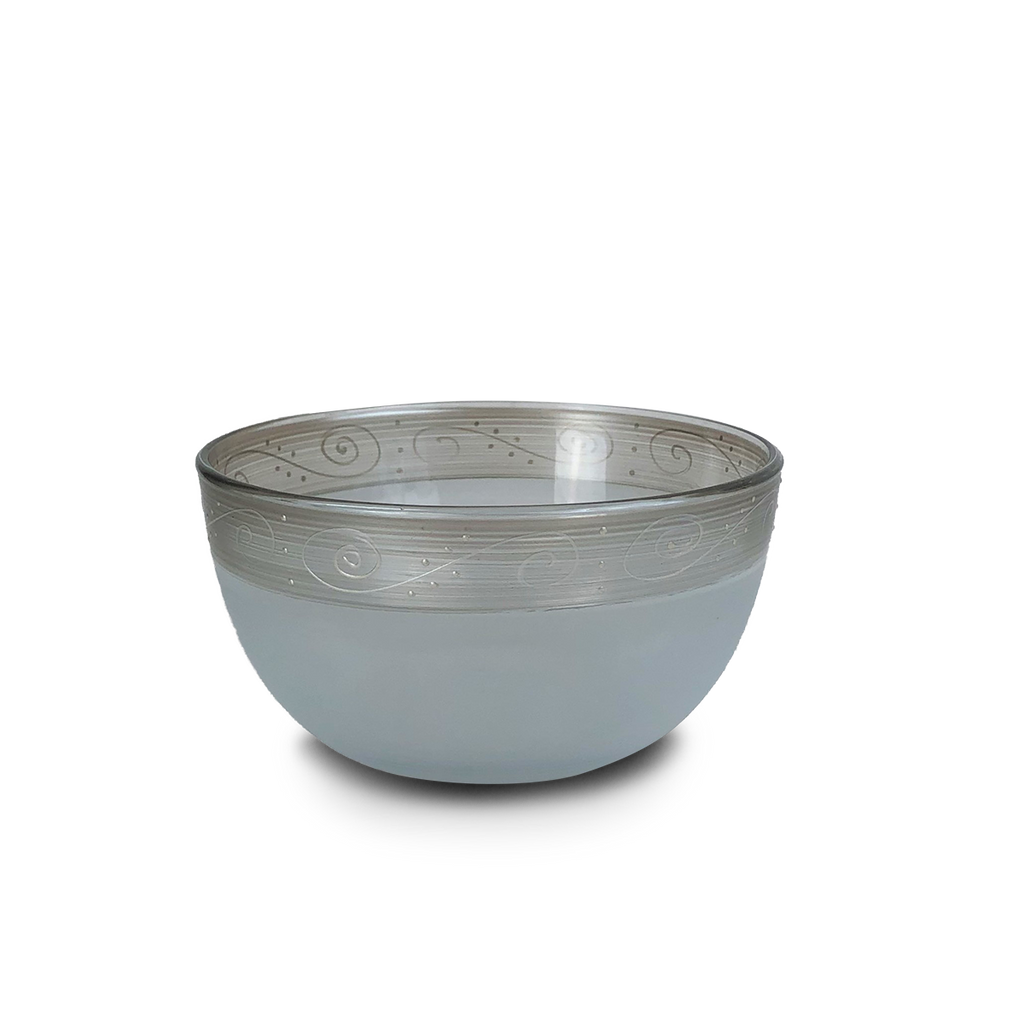 Heirloom White/Pewter Swirl 6' Bowl - Golden Hill Studio