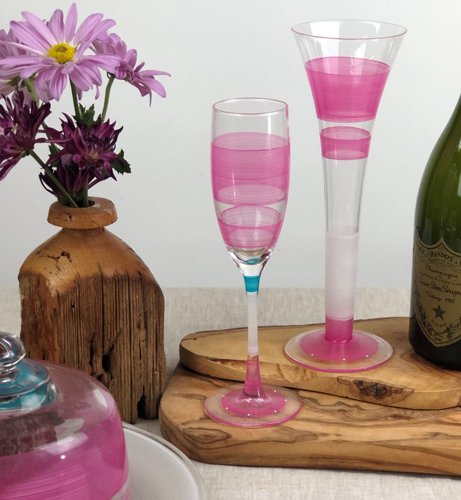 Cape Cod Cottage Stripe Pink Champagne   Set of 2 - Golden Hill Studio