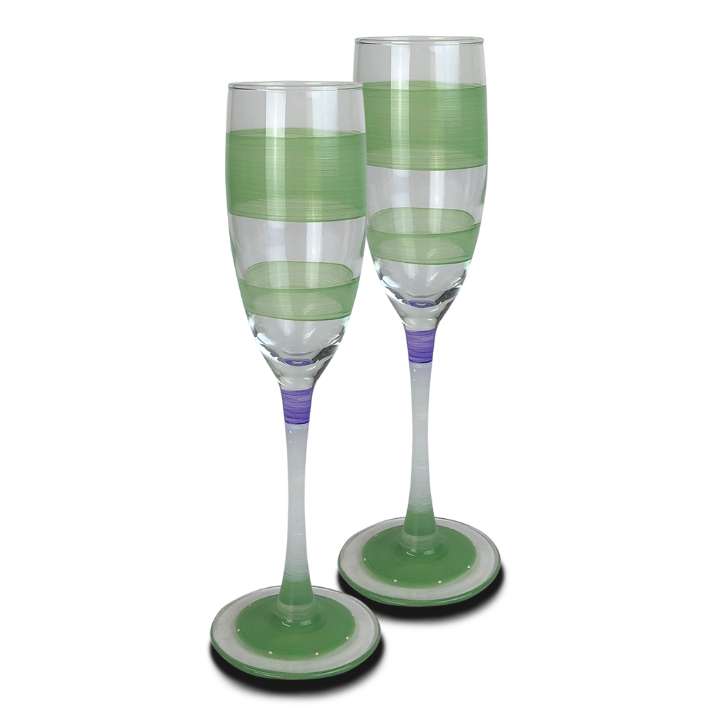 Cape Cod Cottage Stripe Green Champagne - Golden Hill Studio