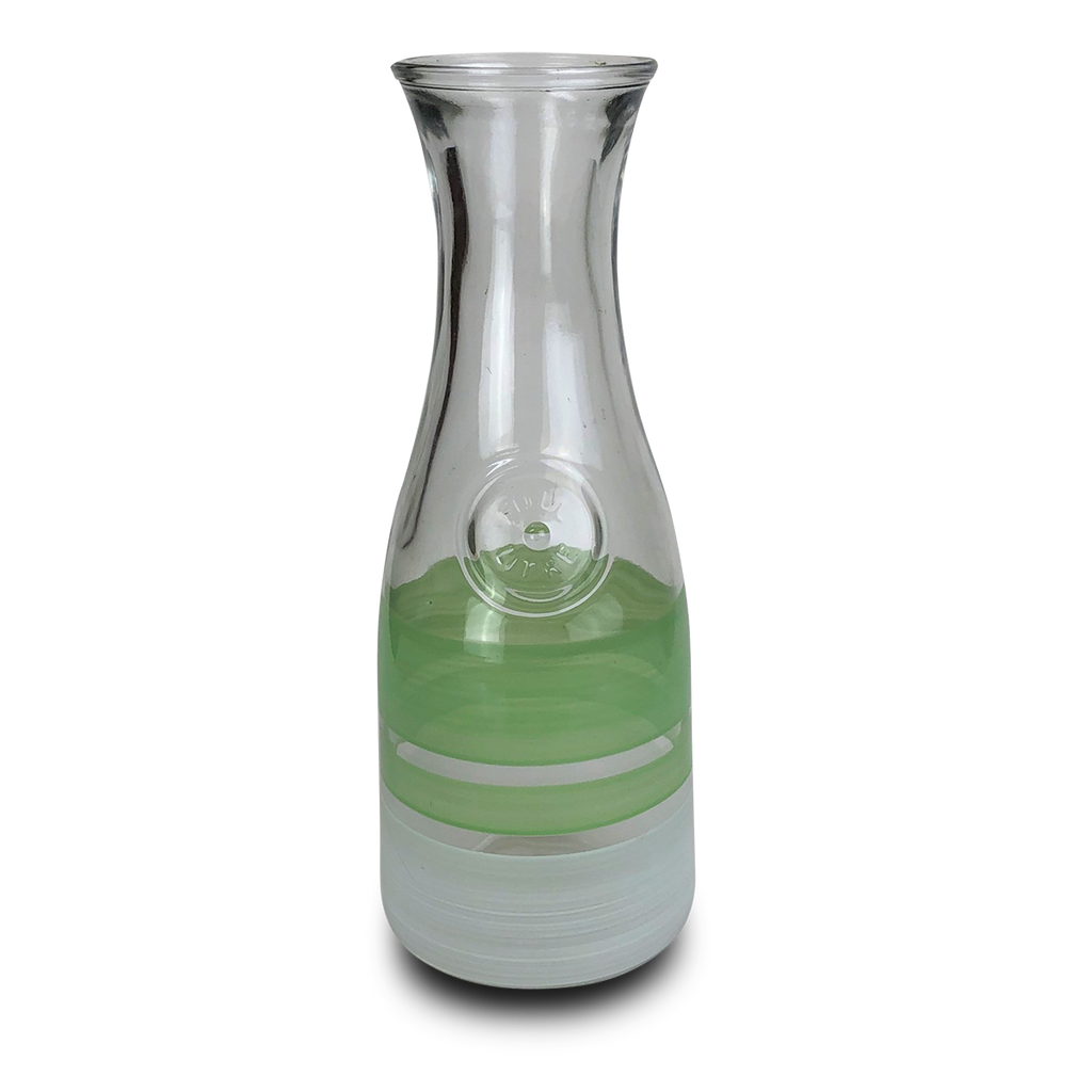 Cape Cod Cottage Stripe Green Carafe - Golden Hill Studio