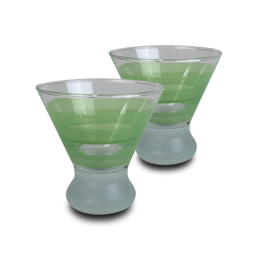 Cape Cod Cottage Stripe Green Cosmopolitan   Set of 2 - Golden Hill Studio