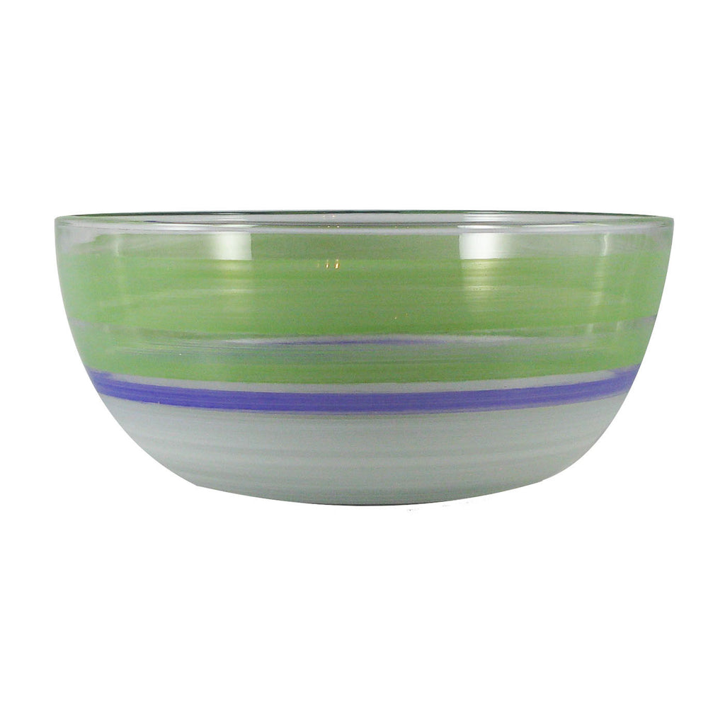 Cape Cod Cottage Stripe Green 11"Bowl - Golden Hill Studio