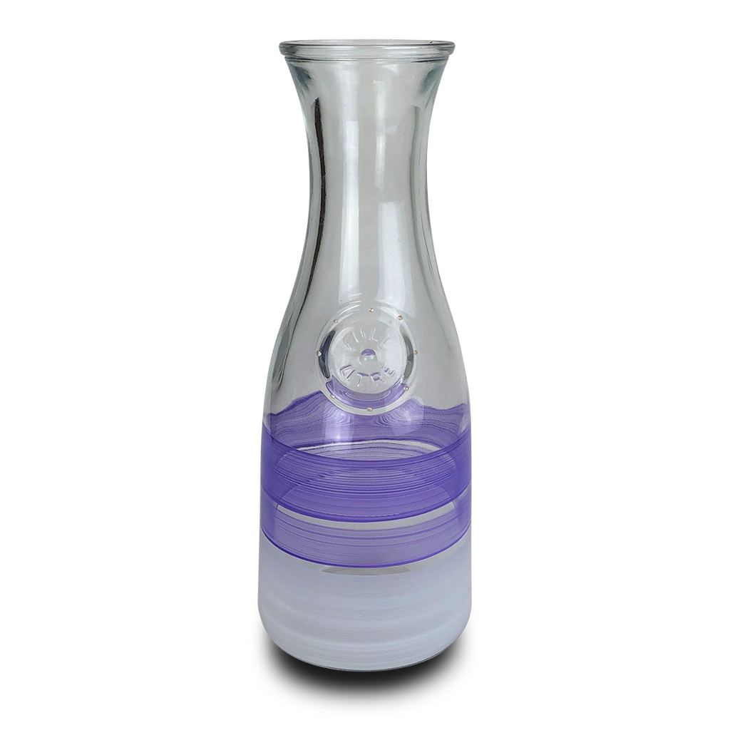Cape Cod Cottage Stripe Purple Carafe - Golden Hill Studio