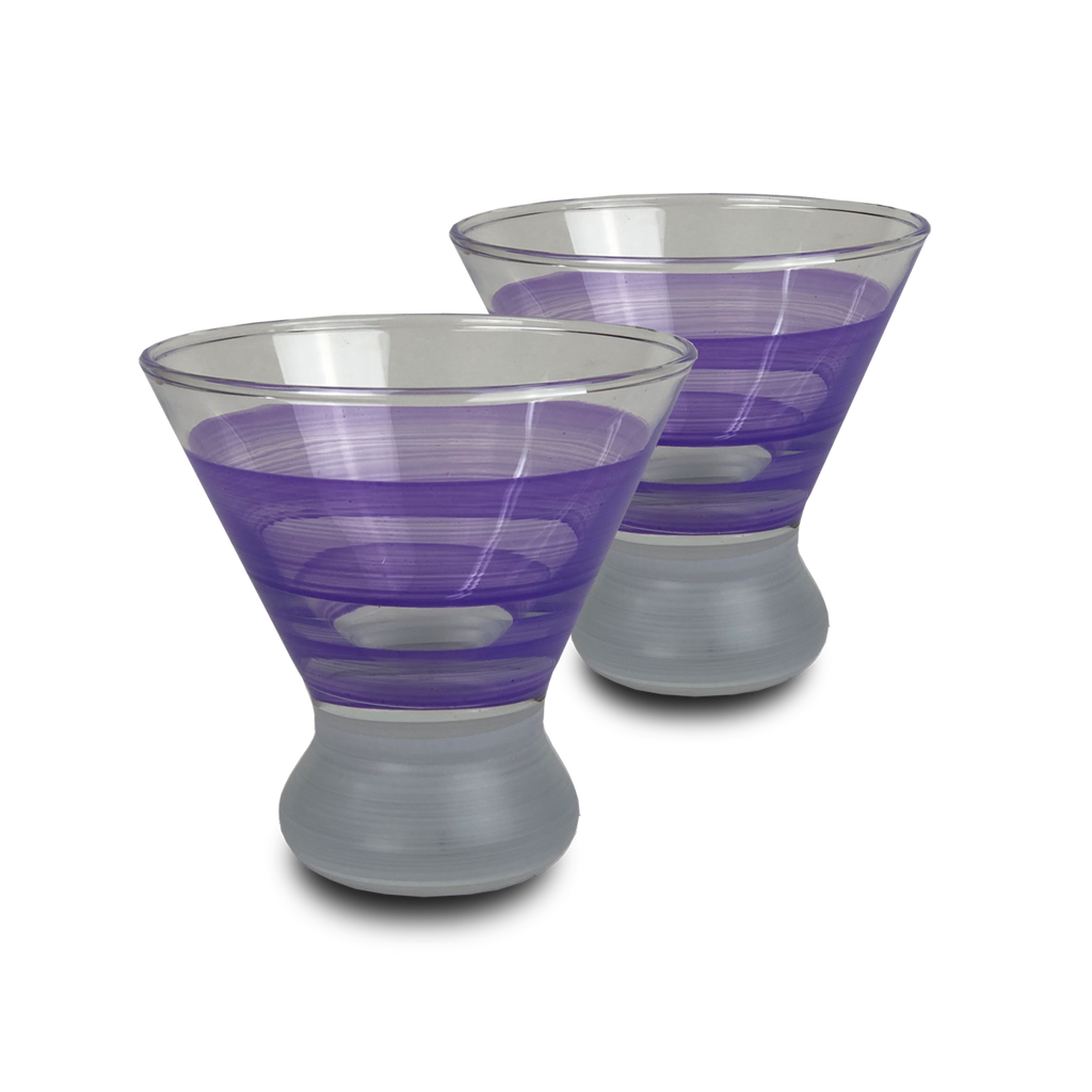 Cape Cod Cottage Stripe Purple Cosmopolitan   Set of 2 - Golden Hill Studio