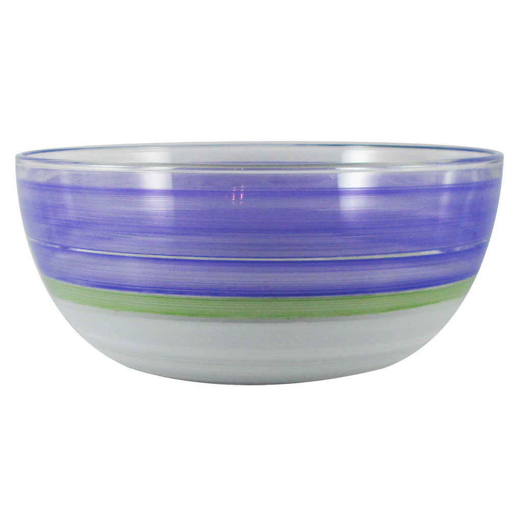 Cape Cod Cottage Stripe Purple 11" Bowl - Golden Hill Studio