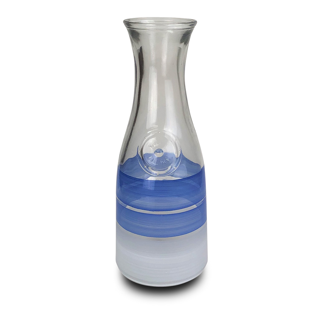 Cape Cod Cottage Stripe Blue Carafe - Golden Hill Studio