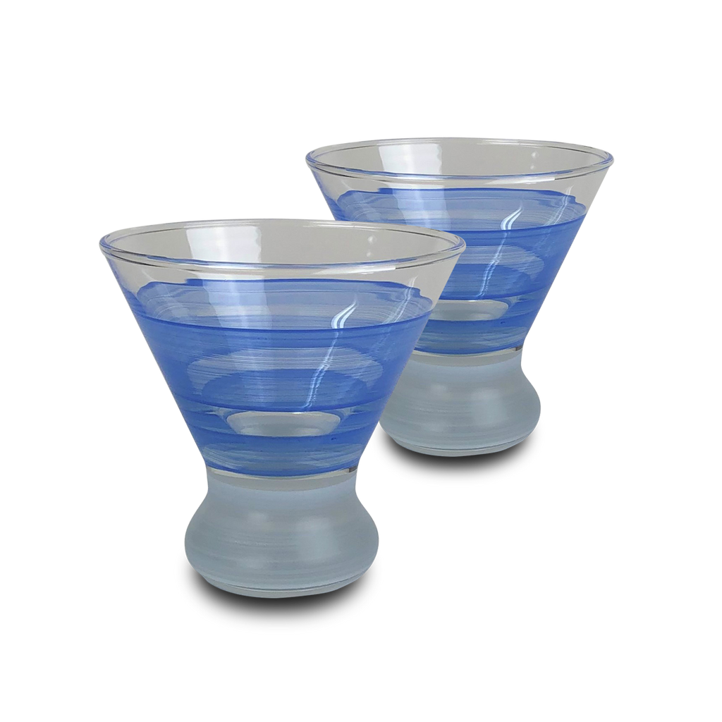 Cape Cod Cottage Stripe Blue Cosmopolitan   Set of 2 - Golden Hill Studio