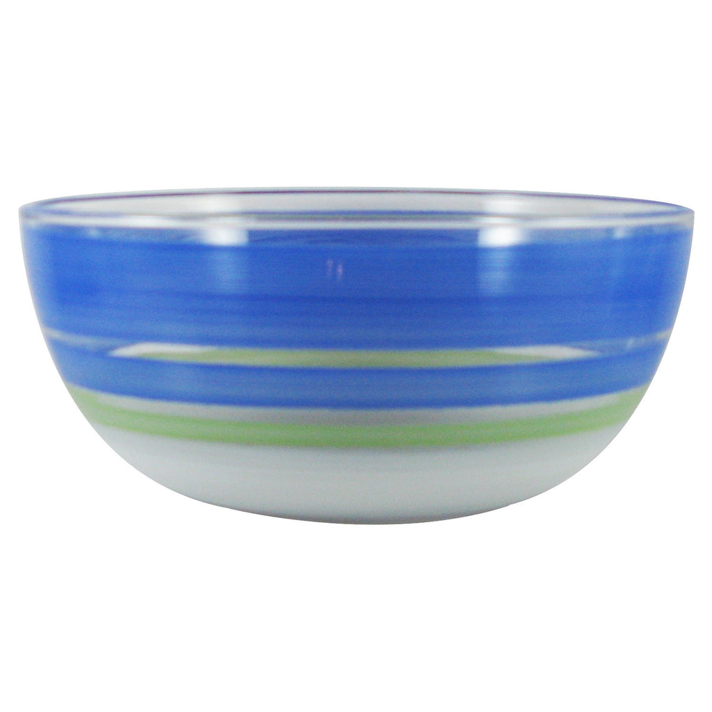 Cape Cod Cottage Stripe Blue 11" Bowl - Golden Hill Studio